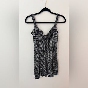 Black and White Checkered Women's Top